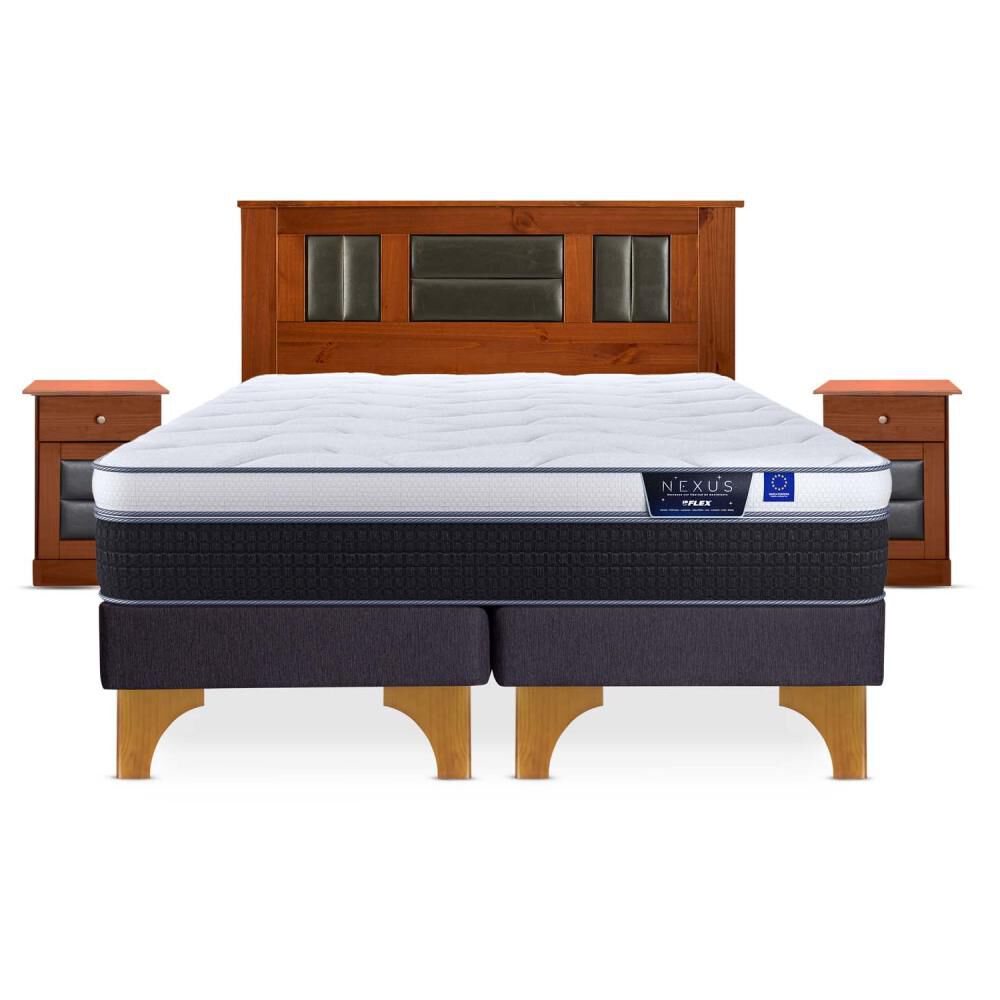 Cama Europea Flex Nexus / 2 Plazas / Base Dividida + Set De Maderas image number 0.0
