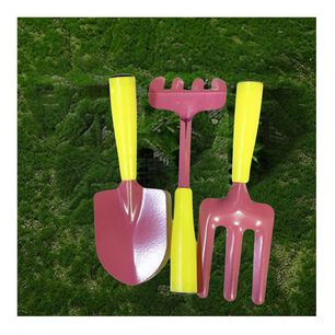 Mini Set De Herramientas De Jardin Con Mango Amarillo Y Rosa