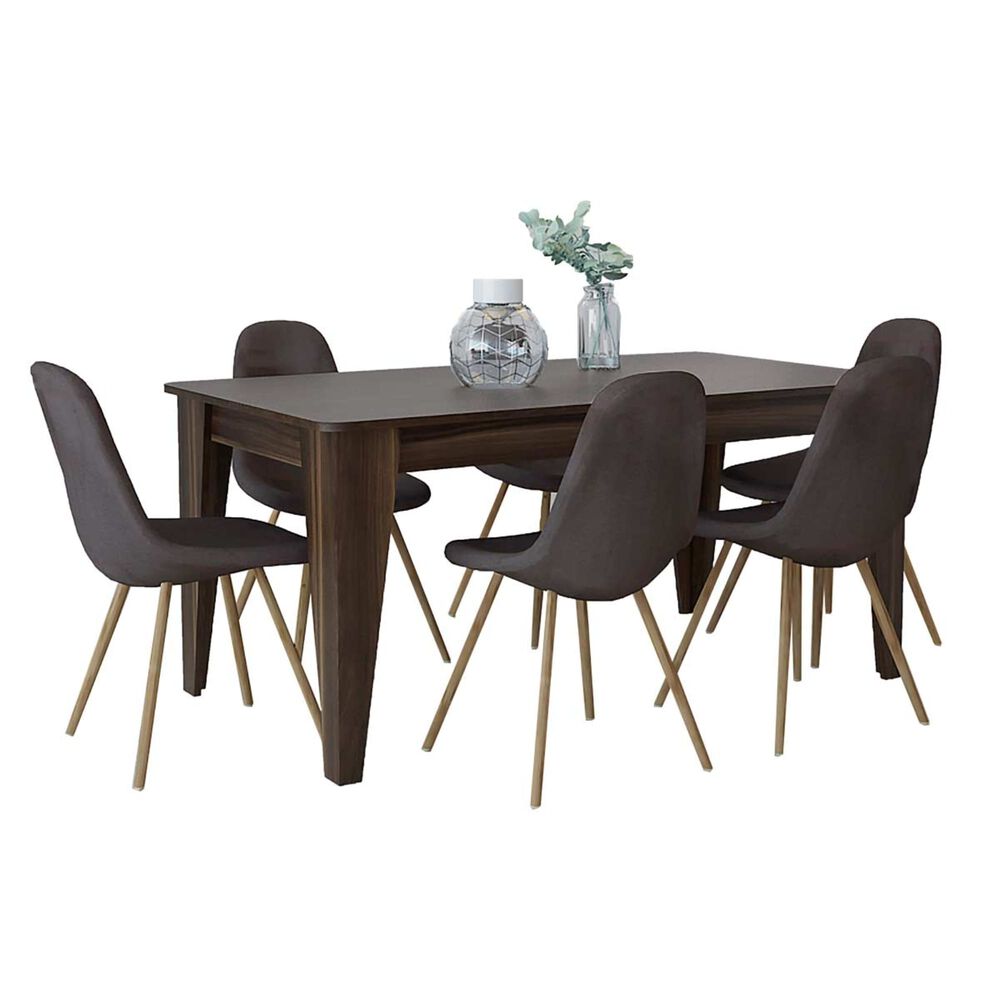 Mesa De Comedor 6 Puestos Fm-007u Café Oscuro image number 2.0