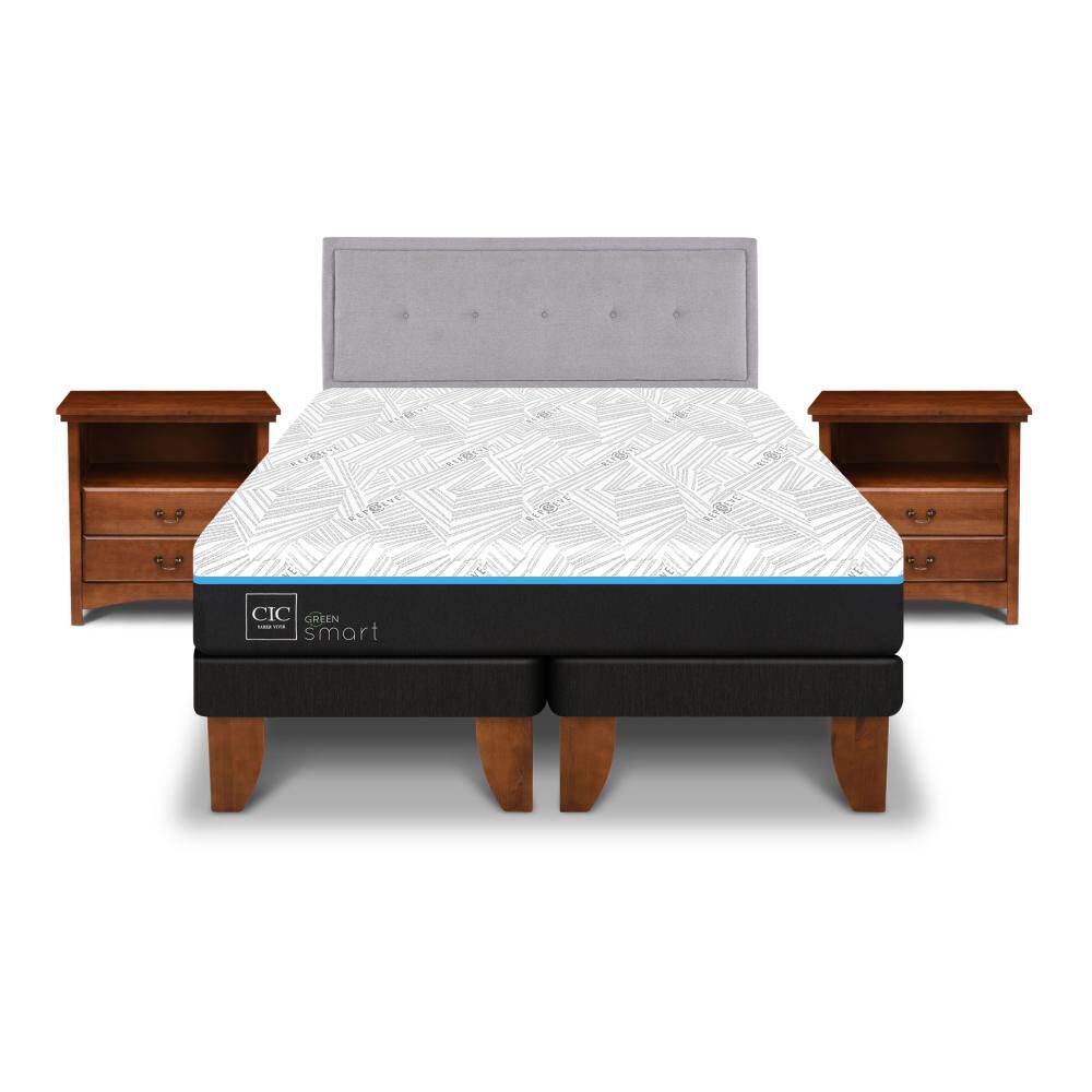 Cama Europea Cic Green Infinity / Base Dividida + Set De Maderas image number 0.0