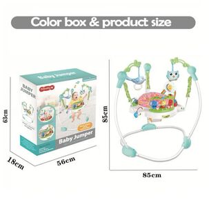 Juguete Arnes Saltarin Elastico Para Bebe Con Accesorios Azul
