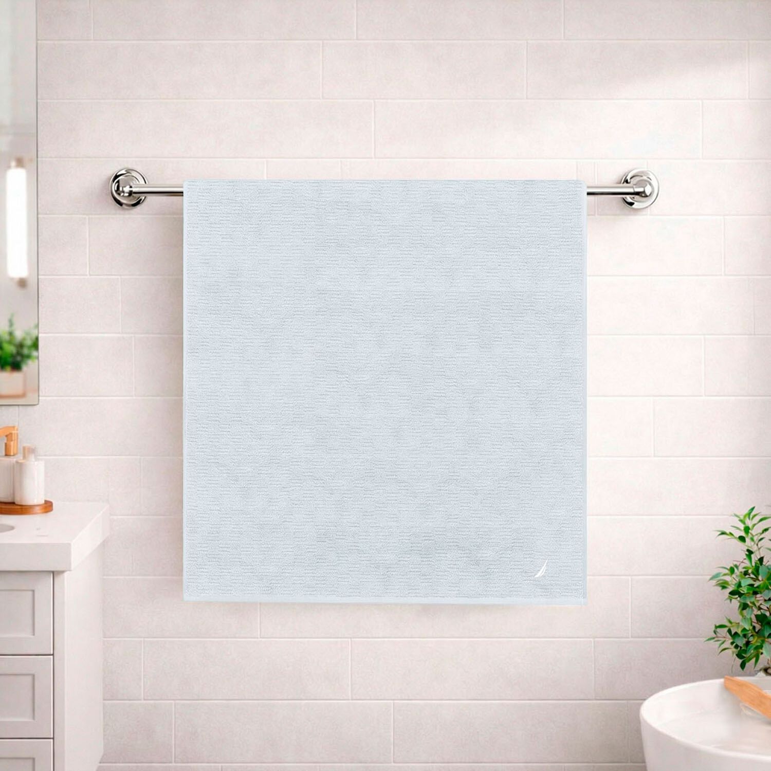 Toalla De Ba&ntilde;o Cuerpo Savoy Nautica Home 76x137cm 100% Algod&oacute;n Ultra Suave Celeste image number 5.0