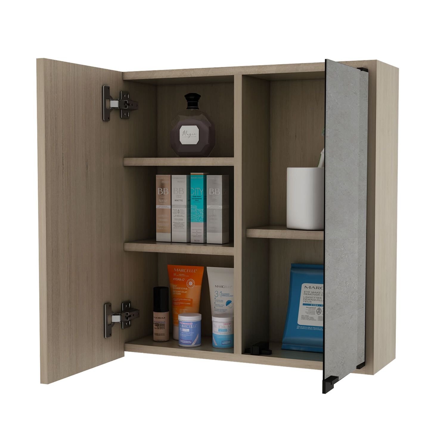 Mueble De Ba&ntilde;o Botiquin 53.7x50x16.5 Cm Caf&eacute; Claro image number 2.0