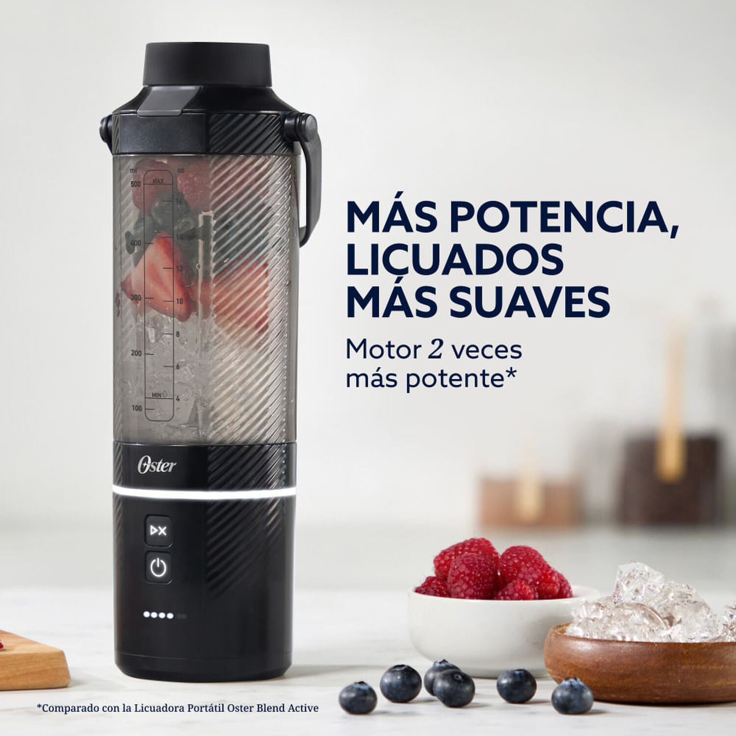 Licuadora Port&aacute;til Mini Juguera Recargable Usb Gomax 590 Ml Oster Negra image number 1.0