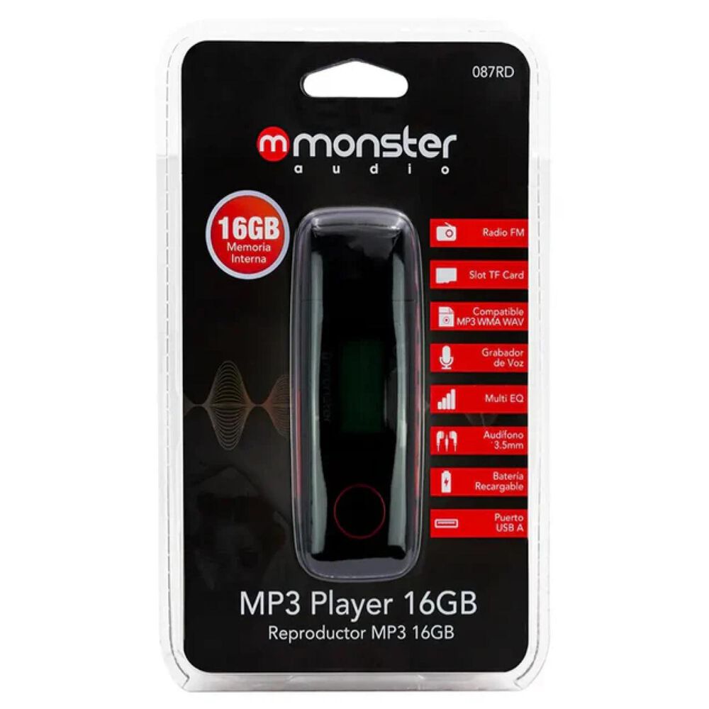 Reproductor Mp3 16gb Radio Fm Ecualizador Grabador De Voz Rojo image number 2.0