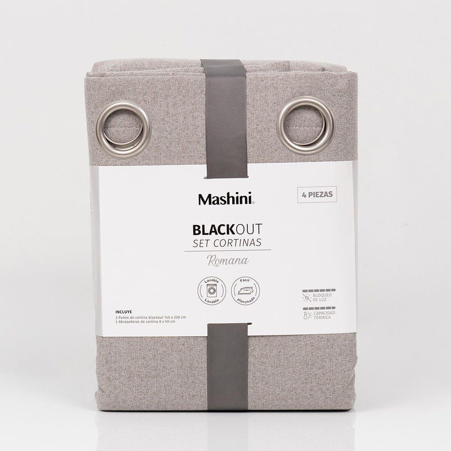 Set Cort. Blackout Arg 140x220 Cms Romana Gris image number 2.0