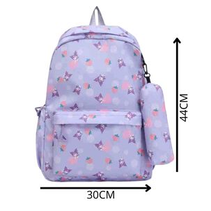 Mochila Kuromi Bolso Escolar Juvenil Sanrio Estilo Kawaii Purple