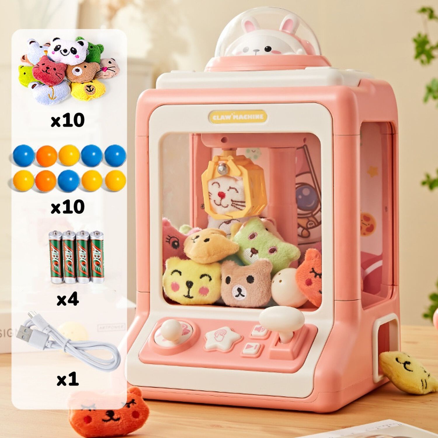 Juego Mini Maquina De Peluches Ni&ntilde;os Rosada By Lubabycas image number 1.0