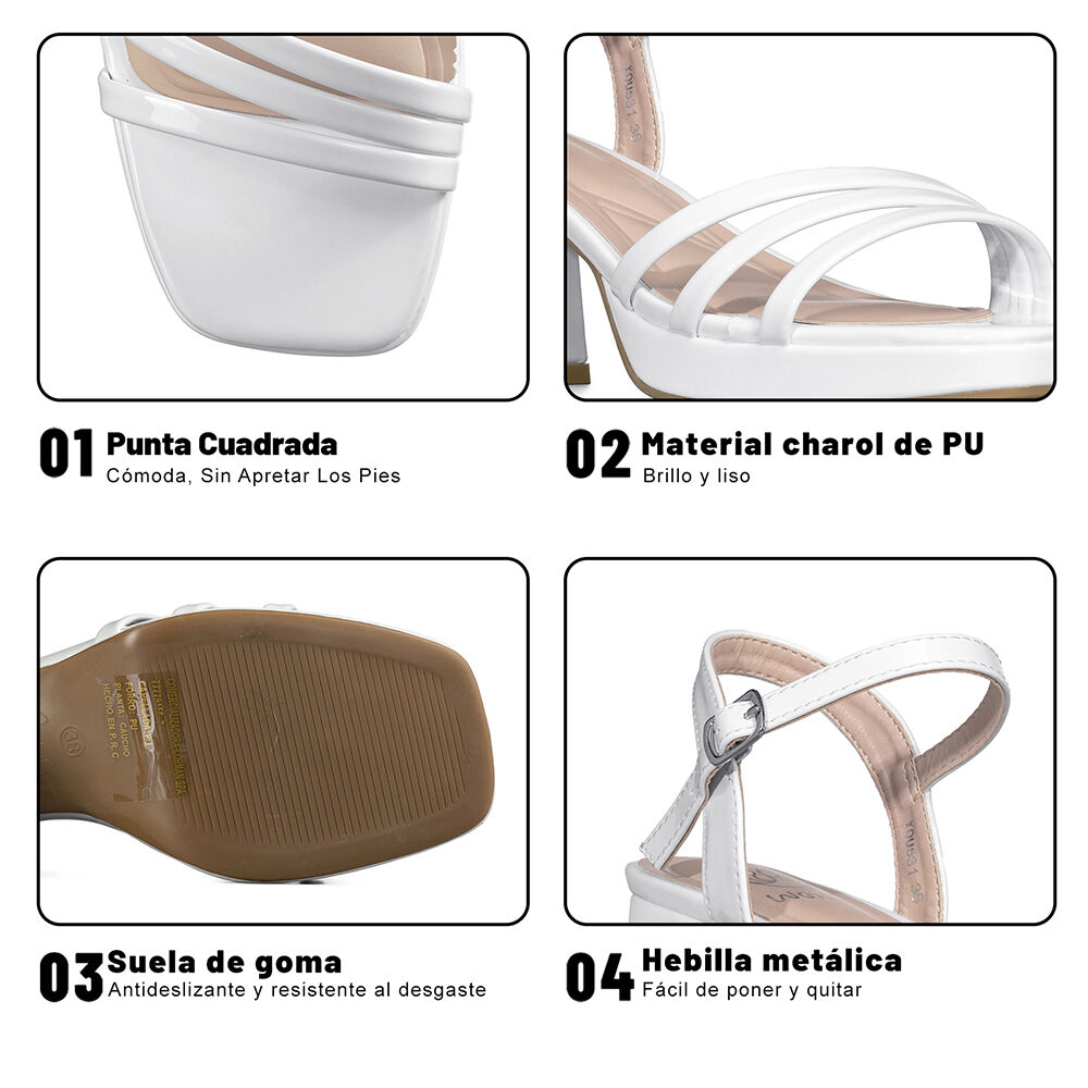 Sandaliataco Grueso Simil Charol Mujer Weide You531 image number 8.0