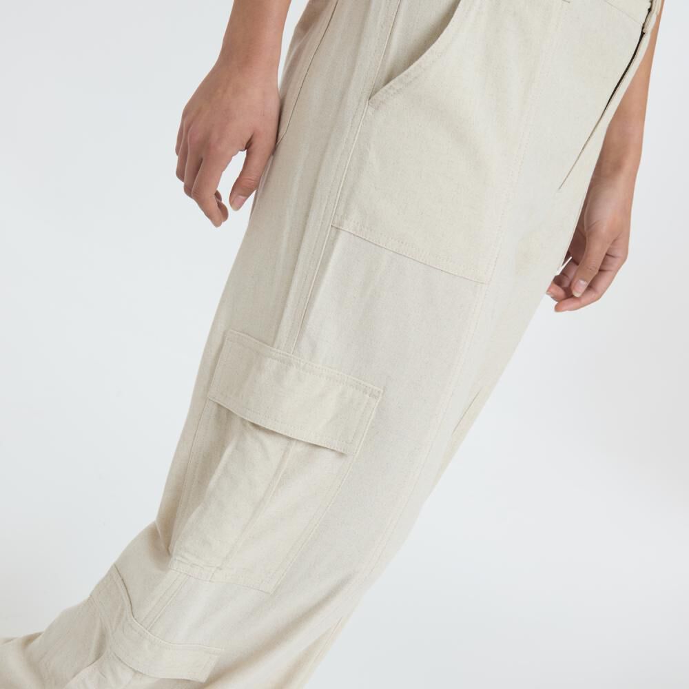 Pantalón Lino Tiro Medio Relax Mujer Freedom image number 4.0