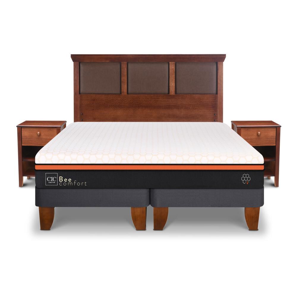 Cama Europea Cic Bee Comfort / King / Base Dividida + Set De Maderas image number 0.0