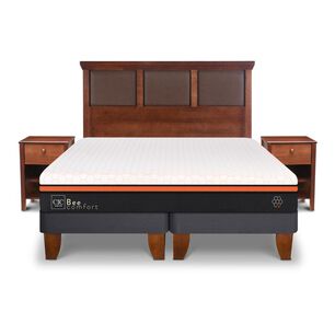 Cama Europea Cic Bee Comfort / King / Base Dividida + Set De Maderas