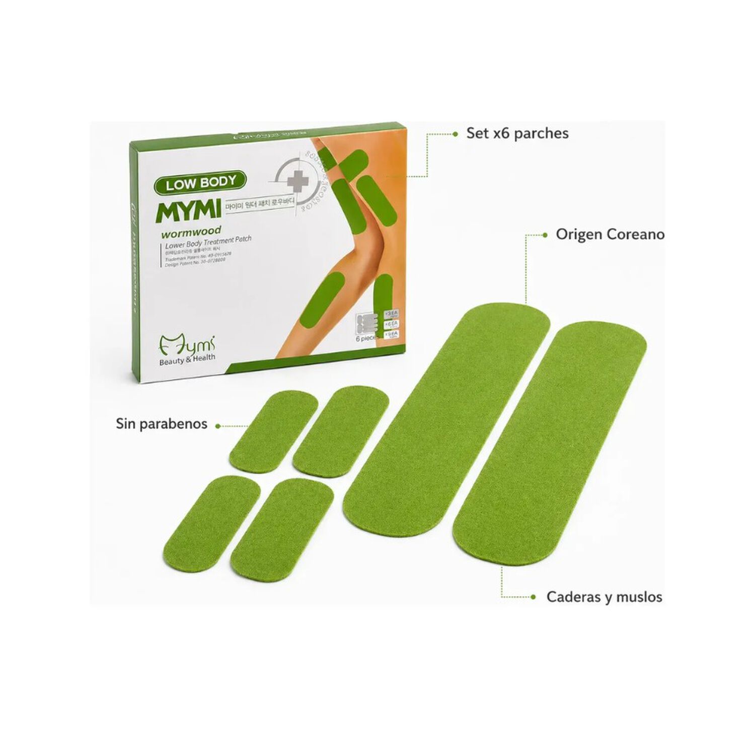 Pack De 4 Cajas (24 Unidades) Parches Reductores Coreanos Para Piernas Y Celulitis image number 3.0