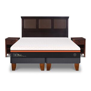 Cama Europea Cic Bee Comfort / 2 Plazas / Base Dividida + Set De Maderas