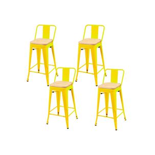 Pack 4 Taburetes Tolix Madera Clara (66cm)