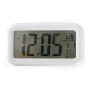 Reloj Despertador Led Blanco Temperatura Alarma Funcional