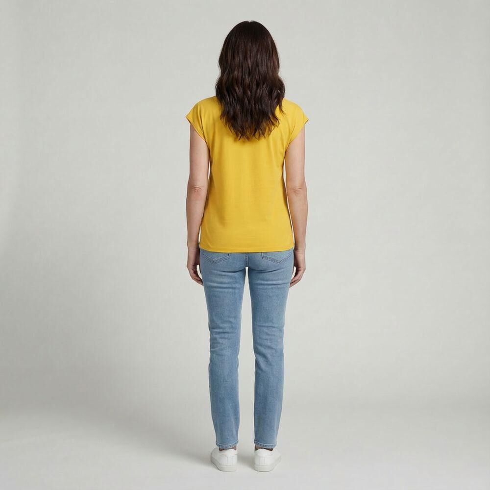 Polera Lisa Manga Corta Cuello V Mujer Lesage image number 1.0