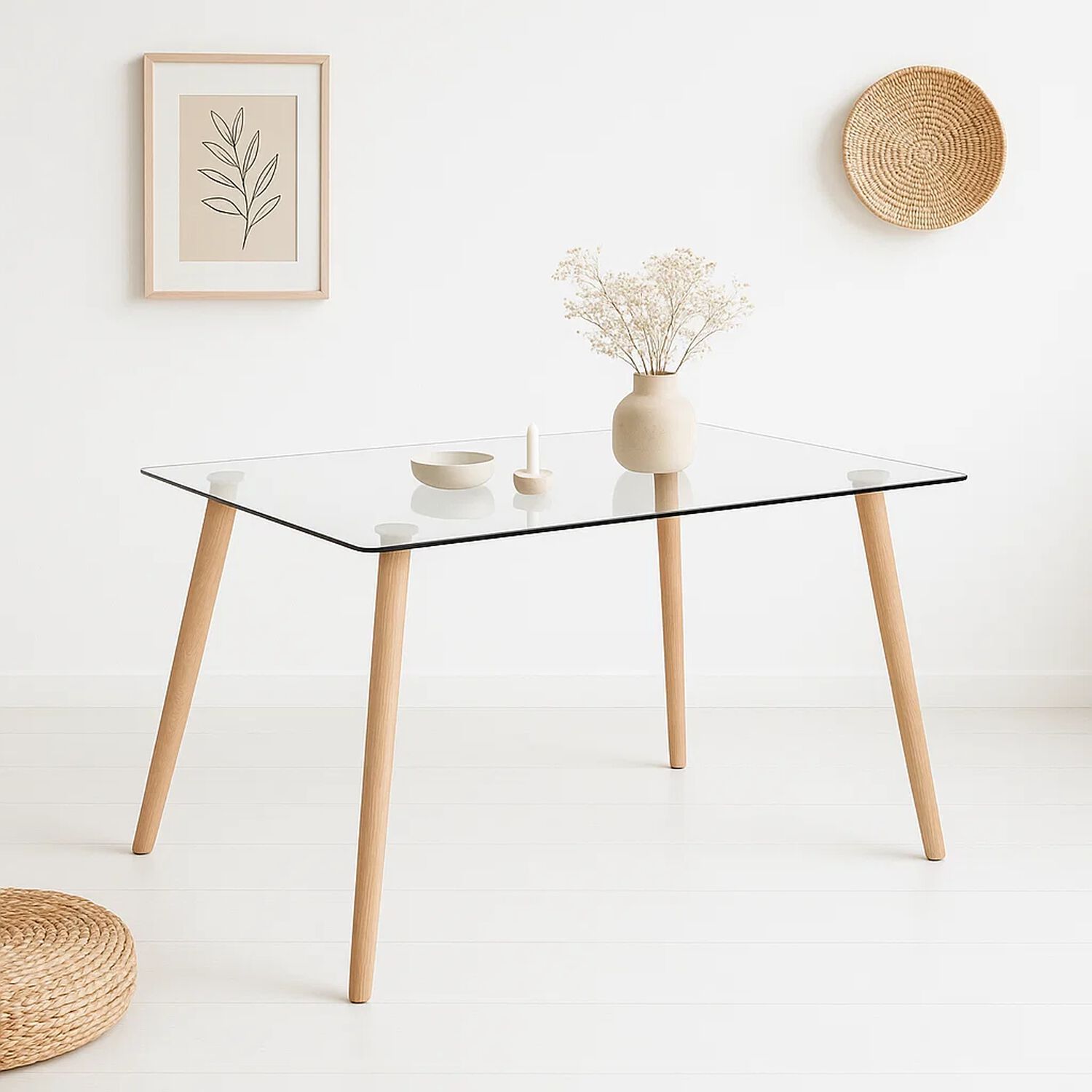 Mesa De Comedor Vidrio Rectangular N&oacute;rdica 140x90 Cm image number 2.0