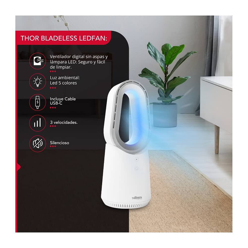 Ventilador Mesa Sin Aspas Usb Thor Bladeless Ledfan image number 1.0