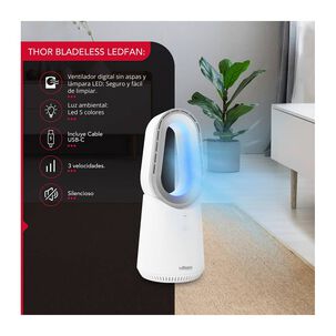 Ventilador Mesa Sin Aspas Usb Thor Bladeless Ledfan