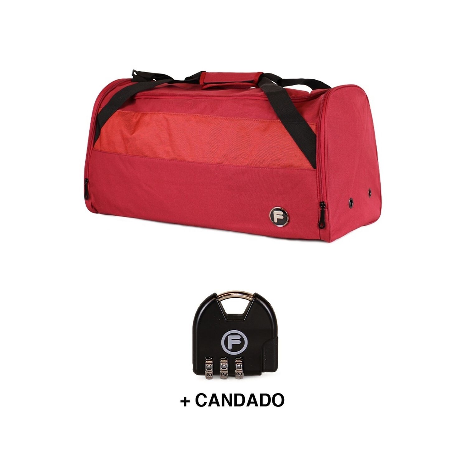 Bolso Eder M 75 Lts Rojo + Candado F image number 1.0