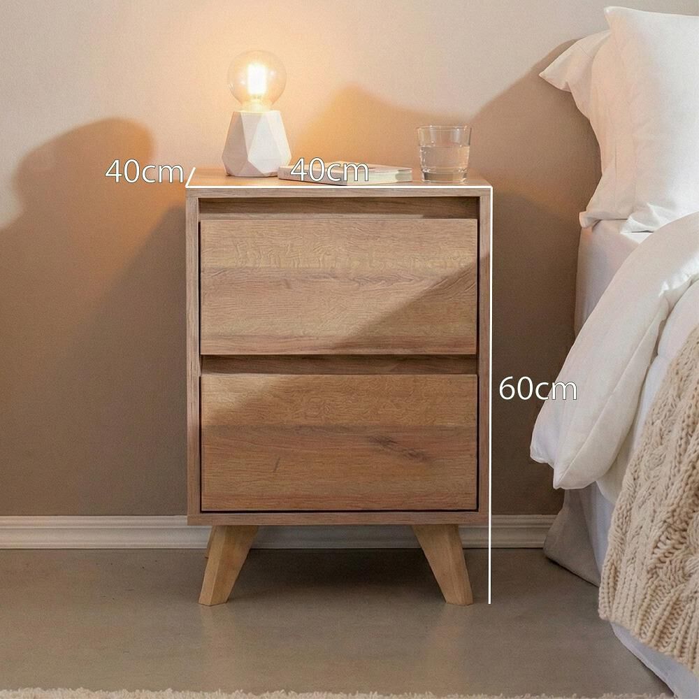 Velador Home Mobili Kalmar / 2 Cajones image number 7.0