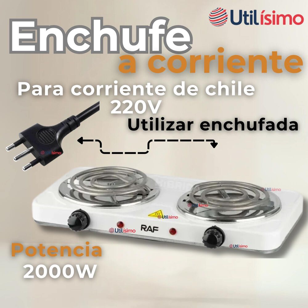 Cocina Eléctrica 2 Platos 2000w Cocinilla Portátil Blanco image number 7.0