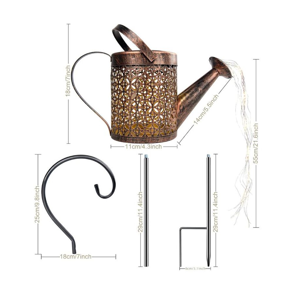 Lampara Solar De Exterior Decorativa Retro De Metal image number 2.0