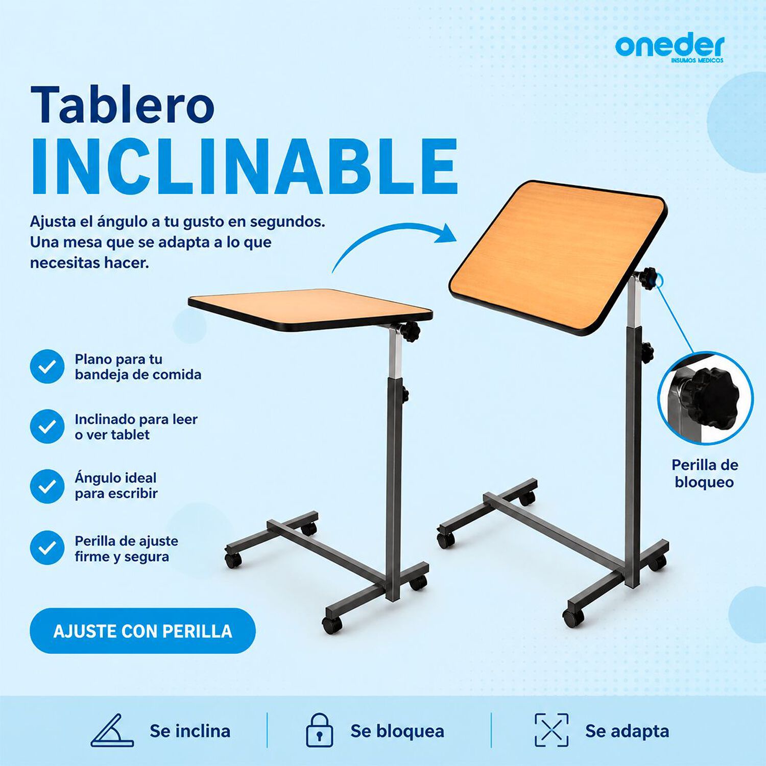 Mesa Reclinable Lateral Hospitalario Cama Altura Ajustable 1101a image number 3.0