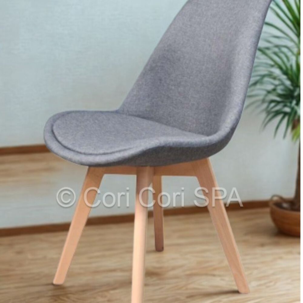 Silla Tulip Lino Gris image number 2.0