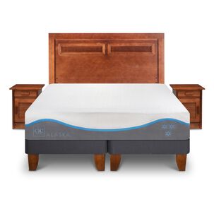 Cama Europea Cic Alaska / 2 Plazas / Base Dividida + Set De Maderas