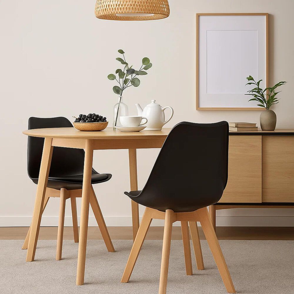 Silla Tulip Acolchada - Negra image number 2.0