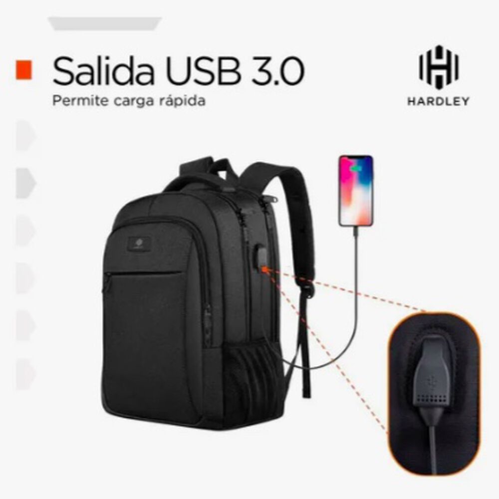 Mochila Notebook Antirrobo Negra image number 2.0