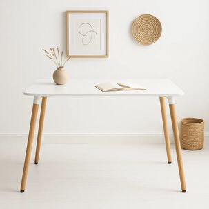 Mesa Rectangular De Comedor - Blanca 120x80 Cms