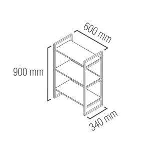 Repisa Diseño Industrial 3 Tablas 60cm X 30cm Cafe