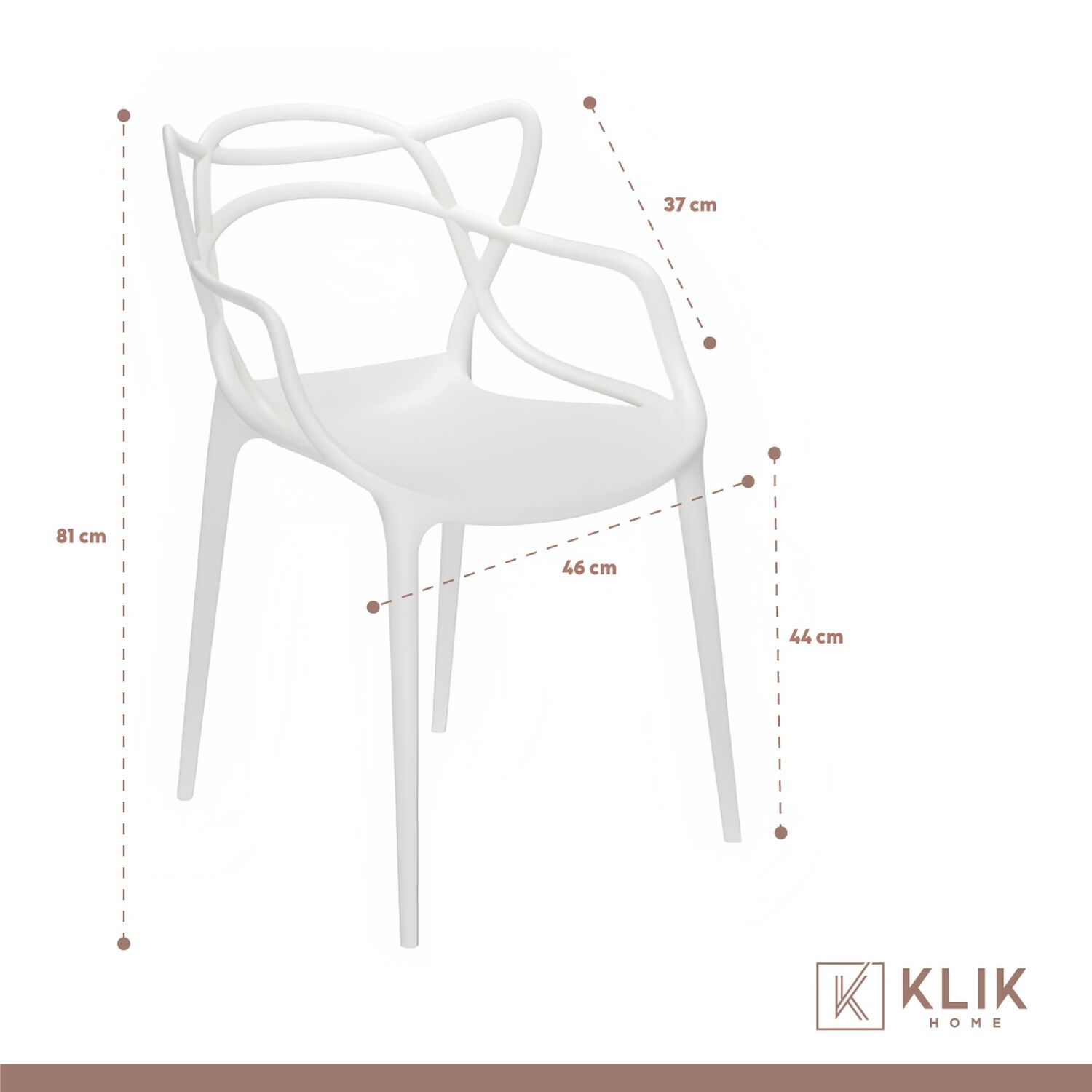 Comedor Mesa Tulip Blanca 80cm - 4 Sillas Master Blancas image number 5.0