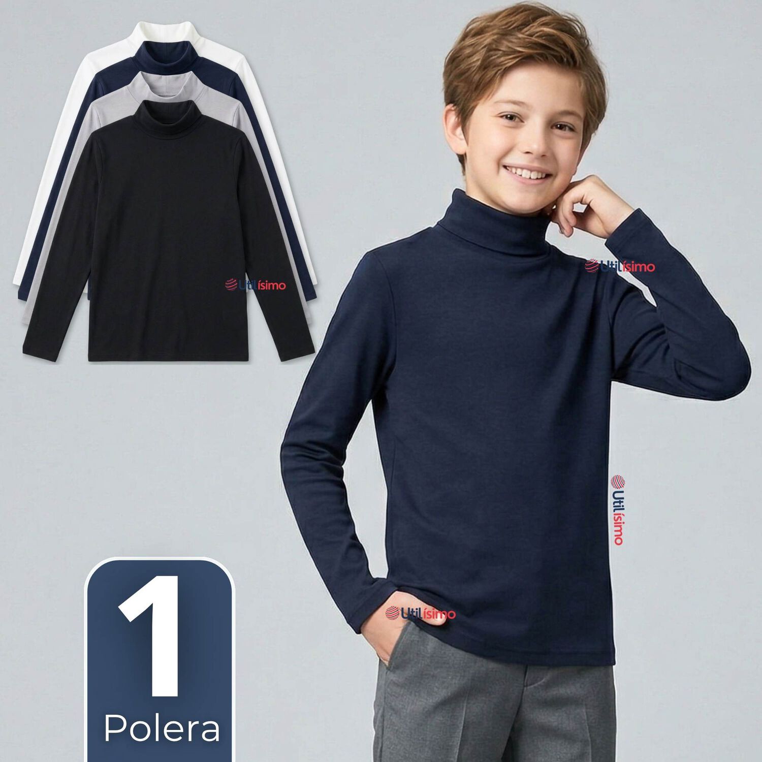 Polera Camiseta Polar Primera Capa Beatle Manga Larga Colores Surtido Ni&ntilde;o image number 0.0