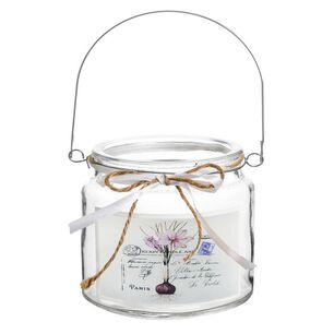 Porta Velas De Vidrio Dise&ntilde;o Primavera Ajo 10 Cm