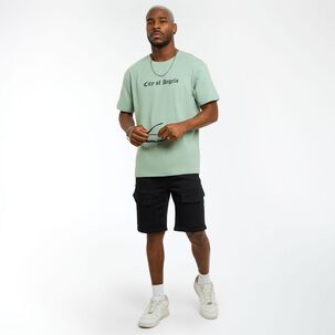 Polera Estampada Oversize Manga Corta Cuello Redondo Hombre Rolly Go