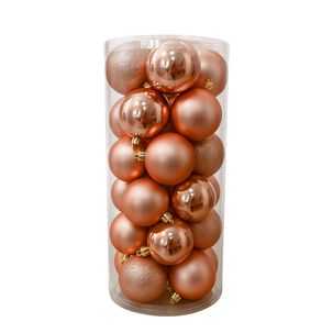 24 Esferas Navideñas Bambalinas 8 Cm Rosado Decoracion 24 Esferas Navideñas Bambalinas 8 Cm Rosado Decoracion