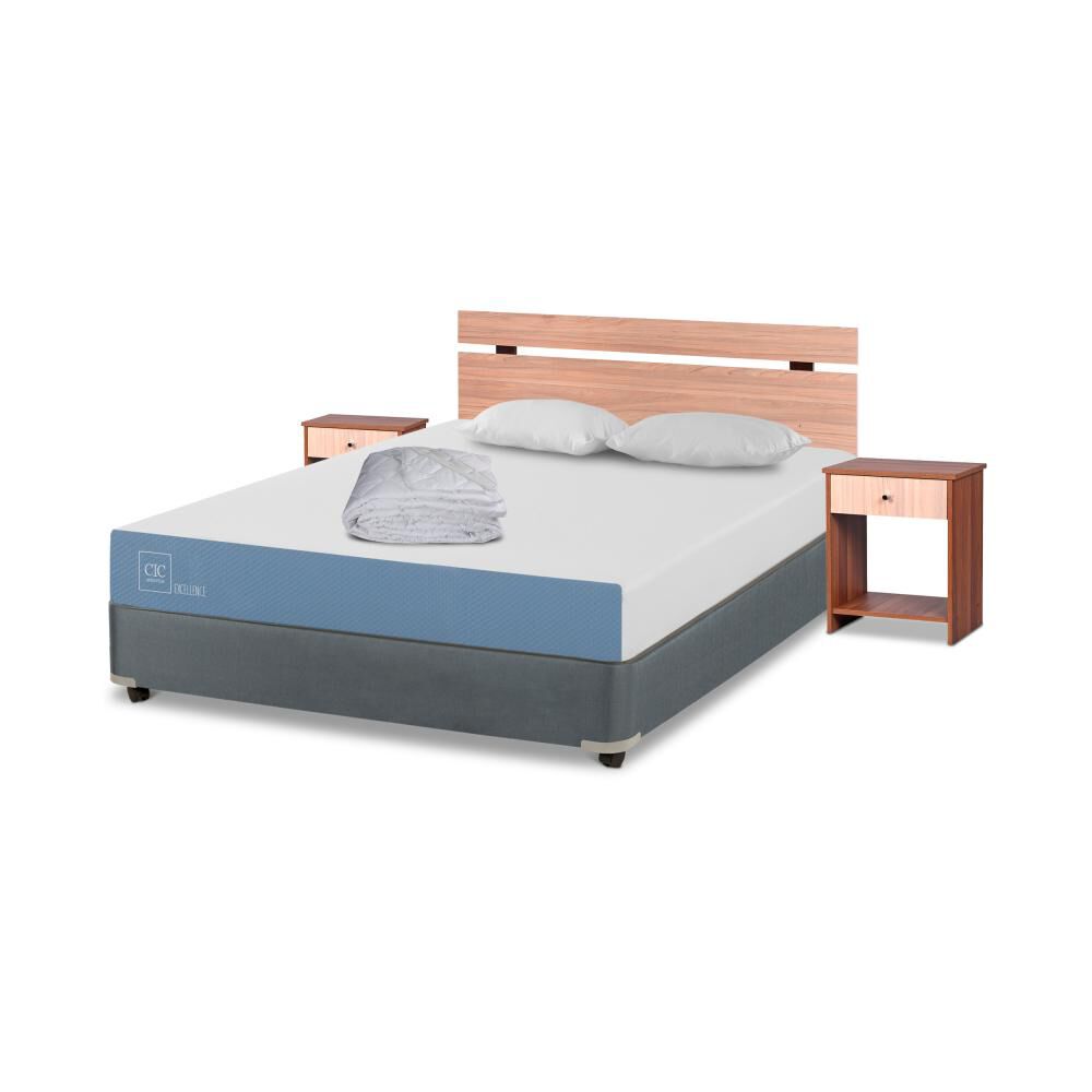 Cama Americana Cic Excellence / Full / Base Normal + Set De Maderas + Textil image number 0.0