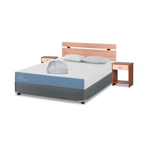 Cama Americana Cic Excellence / Full / Base Normal + Set De Maderas + Textil