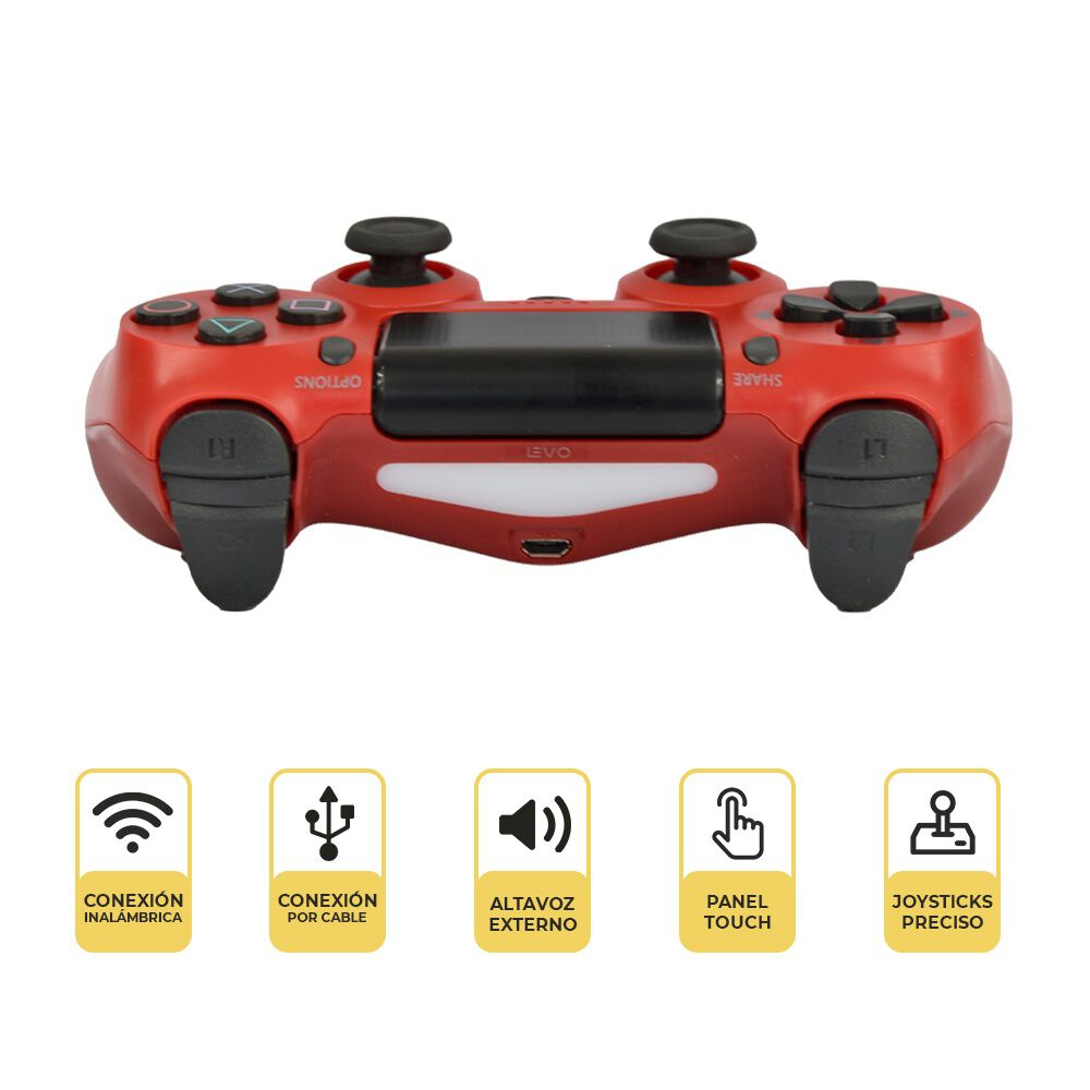 Control Joystick Inal&aacute;mbrico Doble Shock P4 Rojo Levo image number 1.0