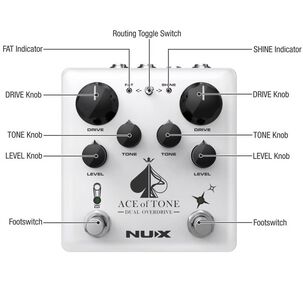 Pedal De Efecto Nux Overdrive Dual Ace Of Tone Ndo-5