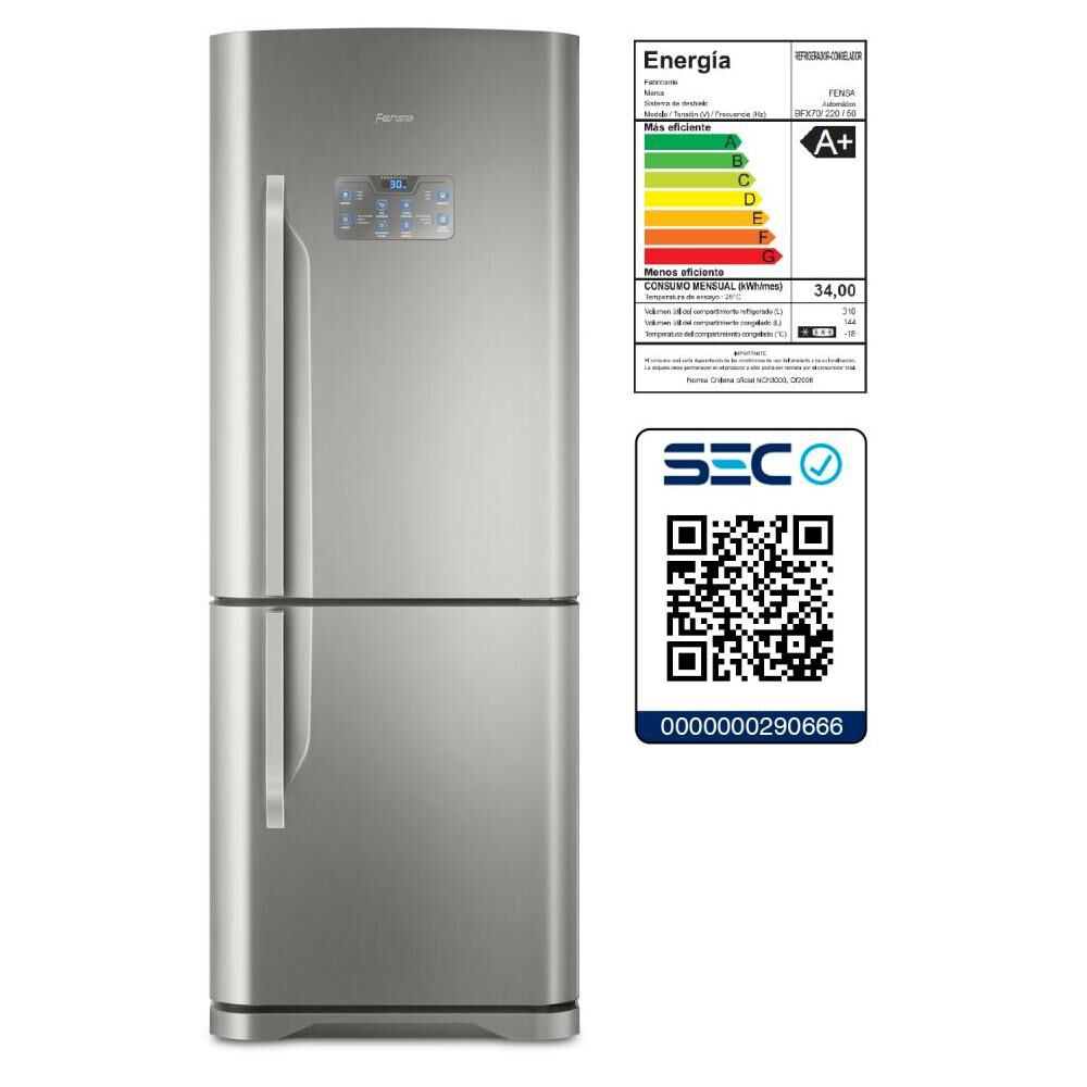 Refrigerador Bottom Freezer Fensa BFX70 / No Frost / 454 Litros / A+ image number 4.0