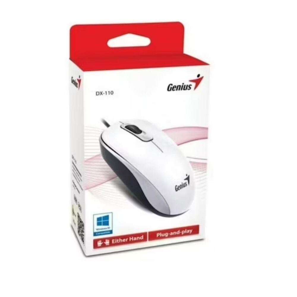 Mouse Alambrico 3 Botones 1000dpi Dx-110 Blanco image number 5.0