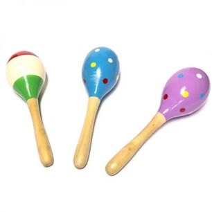 Set De 2 Maraca De Madera Sonajero