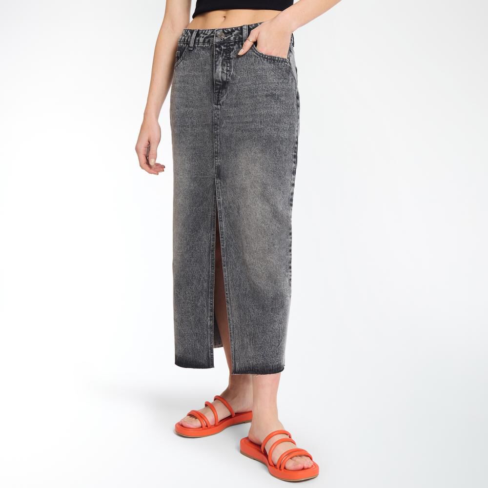 Falda Larga Denim Tiro Medio Regular Mujer Freedom image number 2.0
