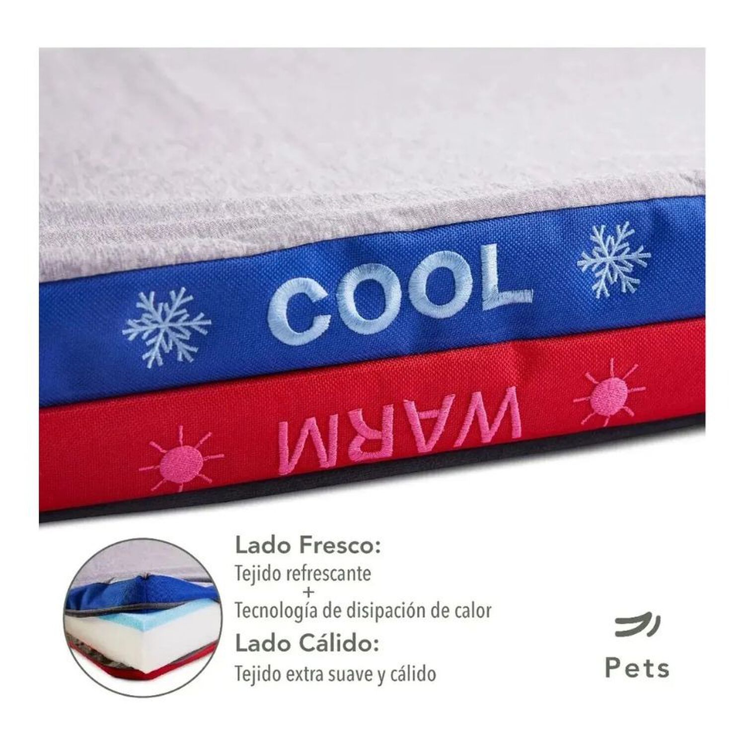 Cama Para Perro Reversible Fr&iacute;o Calor 75x48cm Talla S image number 4.0