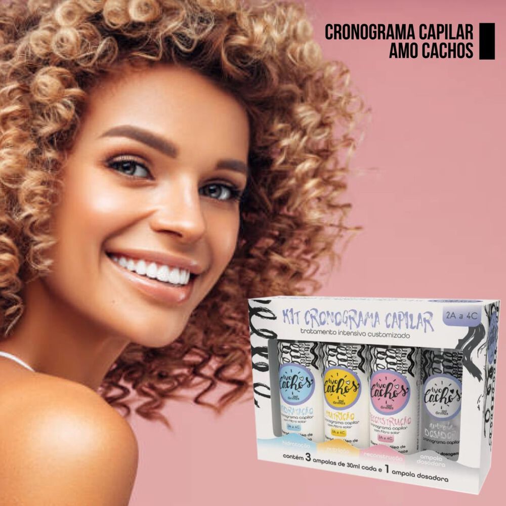 Kit Cronograma Capilar Amo Cachos 3x30ml Griffus image number 2.0